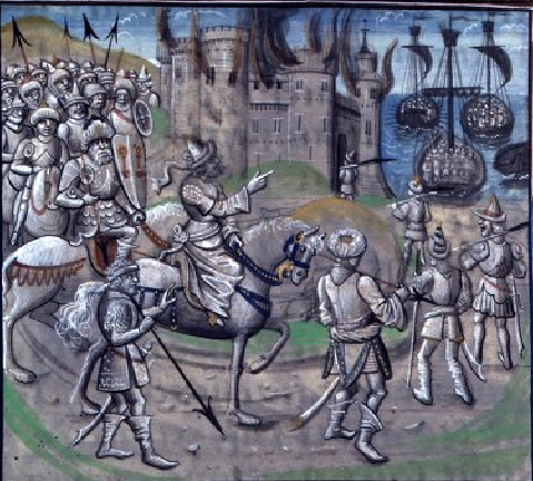 Saladin incendiant une cité - Guillaume de Tyr – Historia – Bruges - XVe siècle (BNF - Mss.fr. 68)